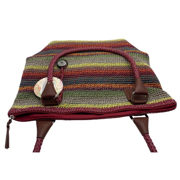 The Sak Gypsy Cambria Crochet Shoulder Bag With Brown Accents & Zipper Closure - Picture 12 of 16